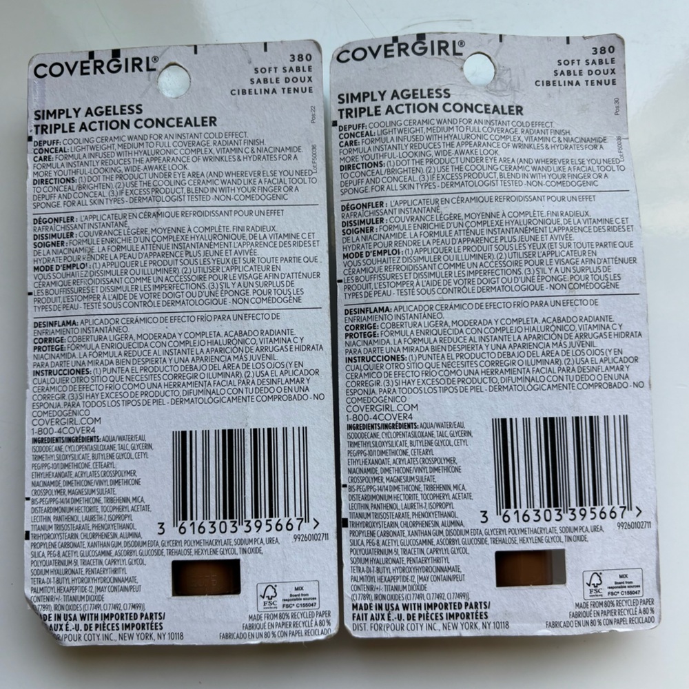 COVERGIRL Simply Ageless Triple Action Concealer- 380 set of 2 - Picture 4 of 6
